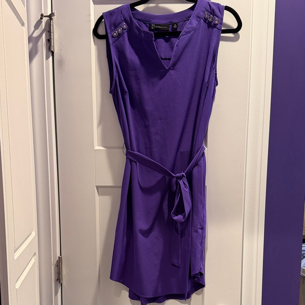 New York & Company Purple Sleeveless Dress